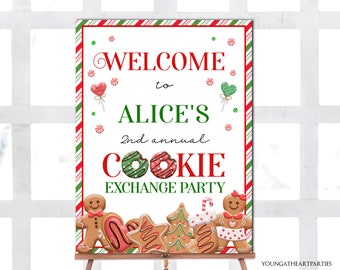 EDITABLE Christmas Cookie Exchange Welcome Sign Cookie Swap Sign Cookies Exchange Party Sign Cookie Swap Party Decor Instant Download