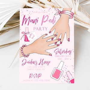 Mani Pedi Party Invitation, Spa Party Invitation, Girl's Spa Birthday Party Invitation, Ladies Night Invitation, Bridal Shower Invite