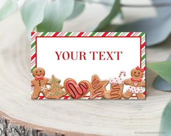 Christmas Cookie Swap Food Labels Editable Cookies Exchange Food Labels Buffet Cards Place Cards Tent Cards Cookie Party Decorations