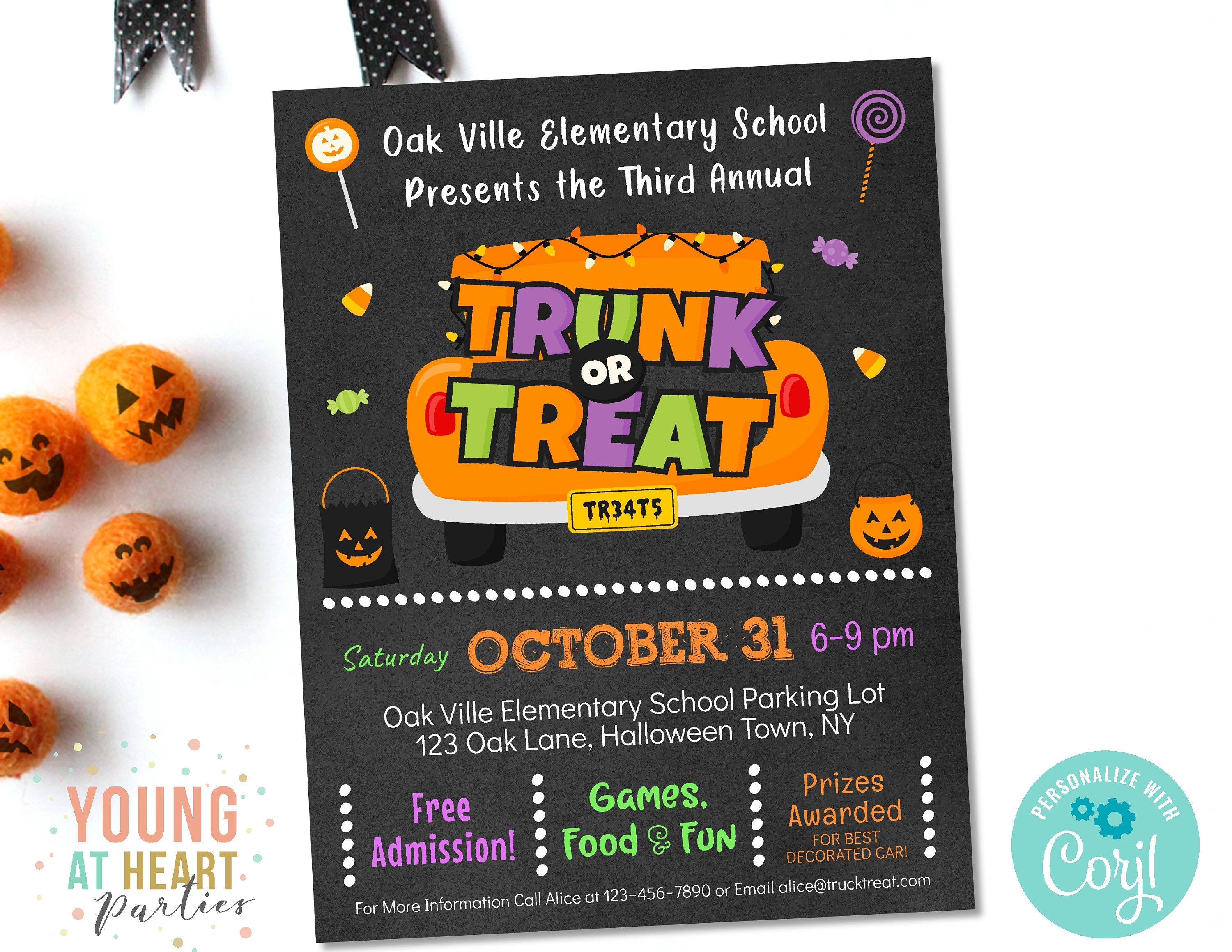 trunk-or-treat-flyer-trunk-or-treat-invitation-halloween-etsy