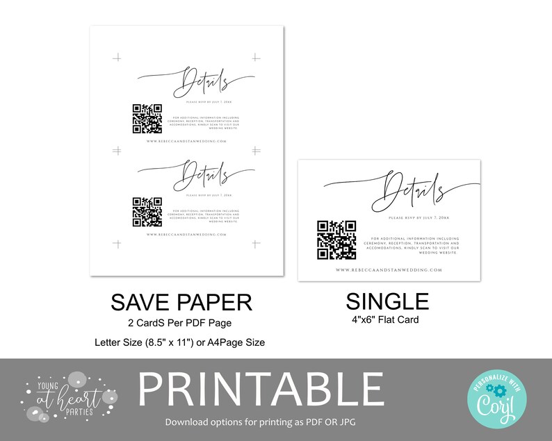 Editable QR Code Details Card Modern Wedding Details Card Etsy editable-qr-code-details-card-modern-wedding-details-card-etsy