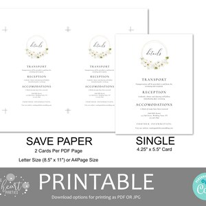 Daisy Wedding Invitation Template Set, Delicate Daisy Flower Invitation ...