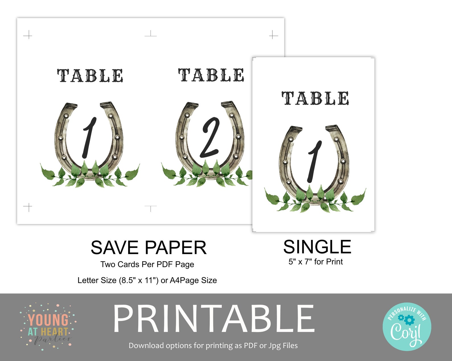 Kentucky Derby Party Table Numbers Template Editable Horse Etsy