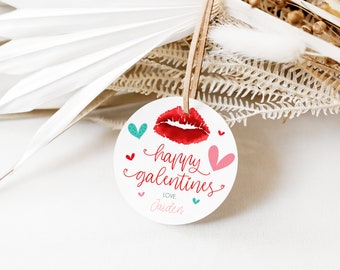 Editable Galentine's Favor Tags, Galentines Thank You Tags, Galentine's Party Gift Tag, Valentines Favor Tags, Printable Favor Tag Template