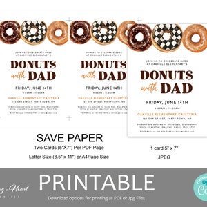 Editable Donuts With Dad Flyer Template, Donuts With Dad, Donuts With ...