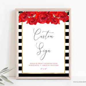 Kentucky Derby Custom Signs, Kentucky Derby Roses Editable Sign Template, Make Your Own Signs, Vertical, Horizontal, 8x10, Printable Signs
