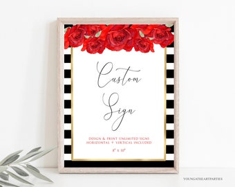 Kentucky Derby Custom Signs, Kentucky Derby Roses Editable Sign Template, Make Your Own Signs, Vertical, Horizontal, 8x10, Printable Signs