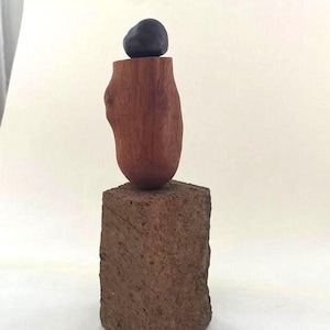 Tabletop small sculpture mid-century modern found assemblage piece outsider minimal folk art