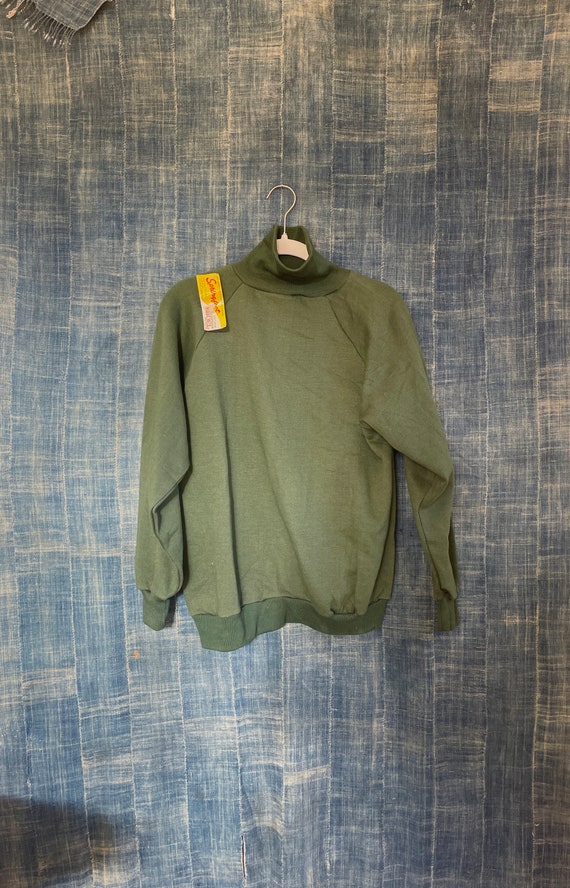 Deadstock green turtleneck from the late 70s earl… - image 2
