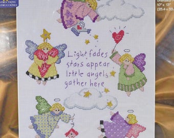 VTG Janlynn Counted Cross Stitch Kit 36-26 Little Angels 1999 Holly Witt 10x13"