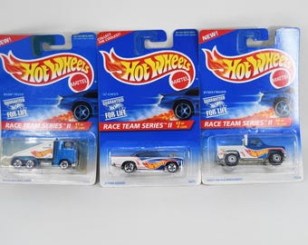 Hot Wheels 1995 Three Race Team Series II Cars Bywayman 57 Chevy Ramp Truck