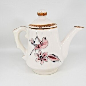 Mexikanische Vogel-Paloma-Volkskunst-Keramik Kaffee Tee Schokokanne Rosa Palomar Tonala VTG