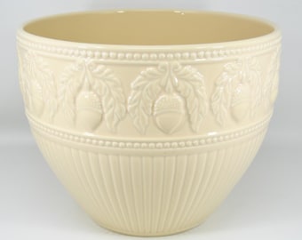 Vintage MCM Italian Planter Acorns Ivory 10" Este CE Ceramiche Williams Sonoma