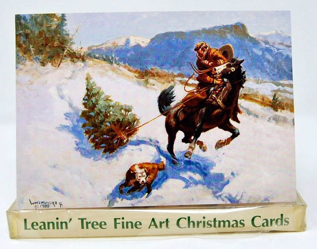 Vintage Leanin Tree Christmas Cards West Snow Horse Cowboy Dog Tree Vintage leanin tree christmas cards west snow horse cowboy dog tree