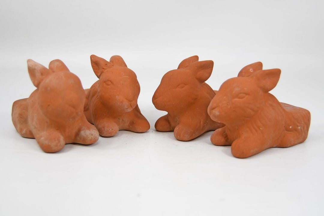 Norcal Rabbit Vintage Norcal Pottery Terracotta Bunny Rabbit Shaped Pot Feet Risers ...