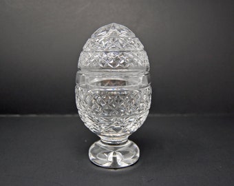 Vintage Waterford Kristall Stand Eierkasten mit Deckel Linsmore Muster 1980er Jahre