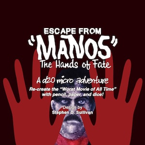Flucht aus Manos: Die Hände des Schicksals | d20 Mikrospiel | Kult Klassiker Inspiriert | Spaß im Taschenformat | Neuheit Spiel Geschenk für Film & MST3K Fans