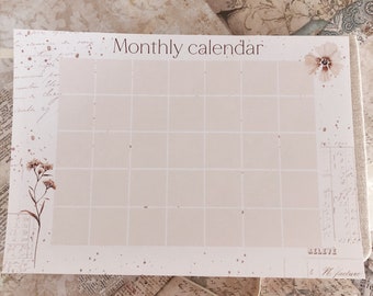 Monthly planner - sticker for bujo, bullet journal, planner, journaling, agenda - Monthly log - Monthly calendar