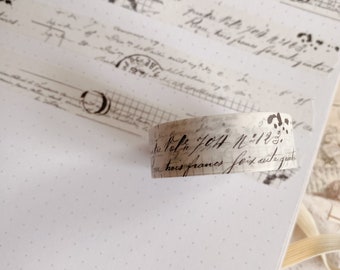 Nastro Washi - script vintage - per journaling, bullet journal, bujo, planner, scrapbooking, junk journal