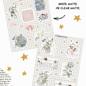 Vintage ephemeras stickers - planche d'autocollant pour junk journal, journaling, scrapbooking |