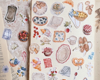 Picknickstickerset voor scrapbooking, lente-herinneringen voor je junk journal, stickerset voor je dagboek tijdens de feestdagen