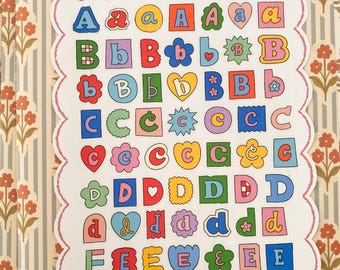 Kleurrijk alfabet stickerpakket voor scrapbooking | Kleurrijke letters voor scrapbooking | Stickers voor journaling en junk journaling