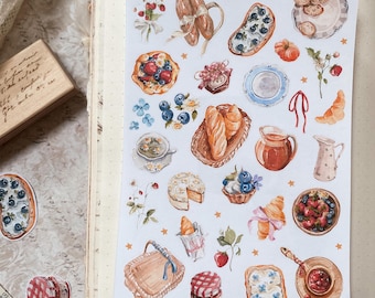 Picknickstickerset voor scrapbooking, lente-herinneringen voor je junk journal, stickerset voor je dagboek tijdens de feestdagen