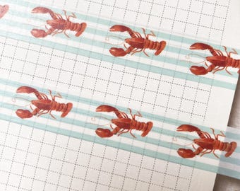 Washi tape met kreeftmotief voor scrapbooking - washi tape voor bullet journal, bujo, junk journal en scrapbook