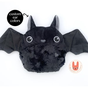 CUTE BAT Handmade Weighted Plush: Cozy Hot/Cold Pack, Custom Ears
