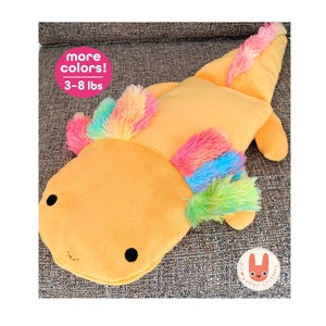 Cute AXOLOTL Hot/Cold WEIGHTED PLUSH Comfort Animal | 3–8 lb Cozy Salamander Pillow | Washable Cover | Made for You | Warmable Relax alotl