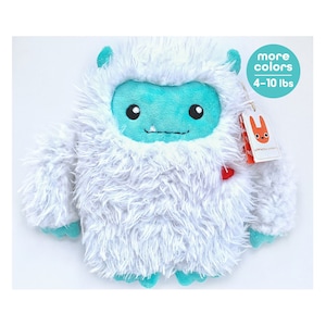 Cute YETI Hot/Cold WEIGHTED PLUSH Cuddle Monster | 4–10 lb Big Warm Hug Pillow | Handmade Abominable Snowman | Washable Cover | Comfort Gift