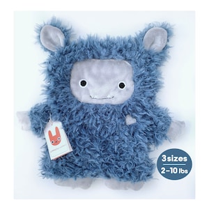 Cute MONSTER Hot/Cold WEIGHTED PLUSH Blue Yeti Doll | 2–10 lb Soft Furry Hug Pillow | Heating Pad | Handmade | Washable Cover | Comfort Gift