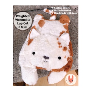 CUTE CAT Weighted Plush: Hot/Cold Therapy, Comfort Lap Pet, Eco-Friendly Heating Pad, Washable Cover, Handmade Gift — AllBetterCritters