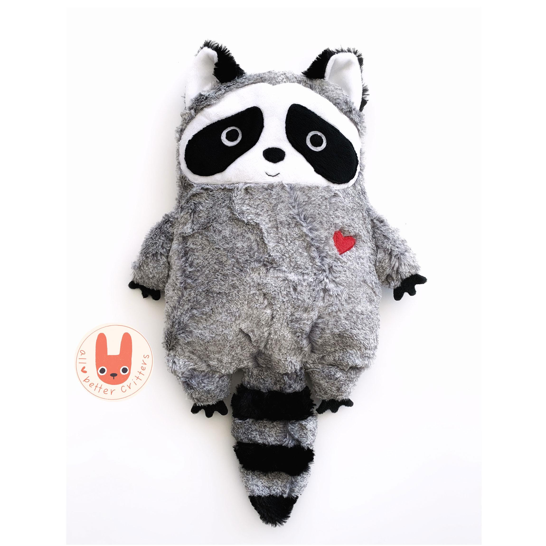 CUTE RACCOON Hot/Cold Weighted Plush Comfort Animal | 3–10 lb Hug-a-Coon Pillow | Washable Cover | Unique Handmade Gift | AllBetterCritters