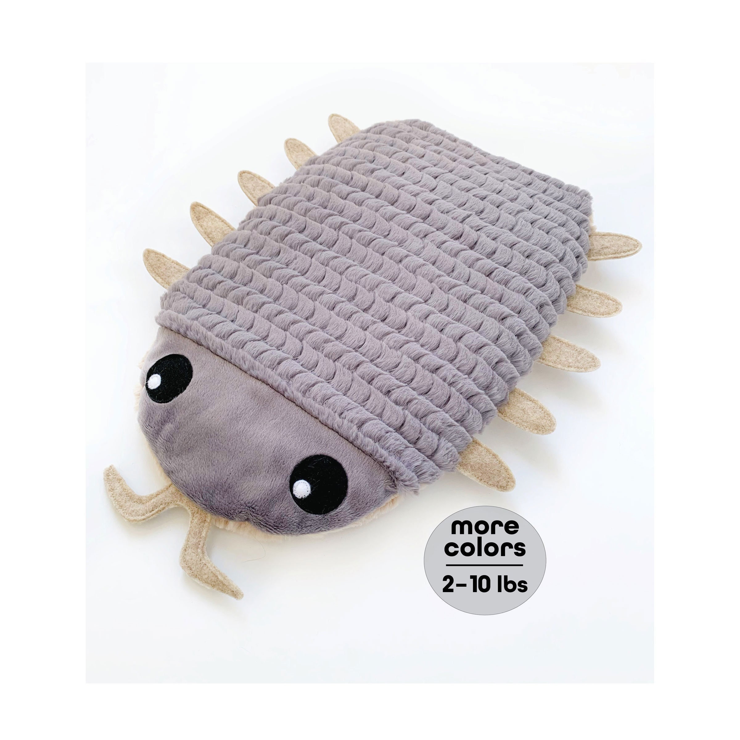 Made-to-Order Cute Roly Poly Heatable Weighted Plush Isopod | Cuddly Soft Doodle Bug | Microwave Heating Pad | Handmade |Unique Science Gift