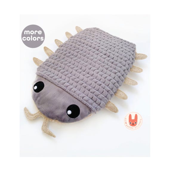 Made-to-Order Cute Roly Poly Heatable Weighted Plush Isopod | Cuddly Soft Doodle Bug | Microwave Heating Pad | Handmade |Unique Science Gift