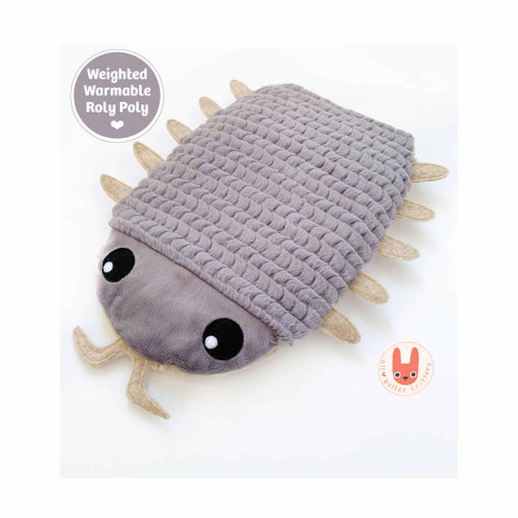 Made-to-Order Cute Roly Poly Heatable Weighted Plush Isopod | Cuddly Soft Doodle Bug | Microwave Heating Pad | Handmade |Unique Science Gift
