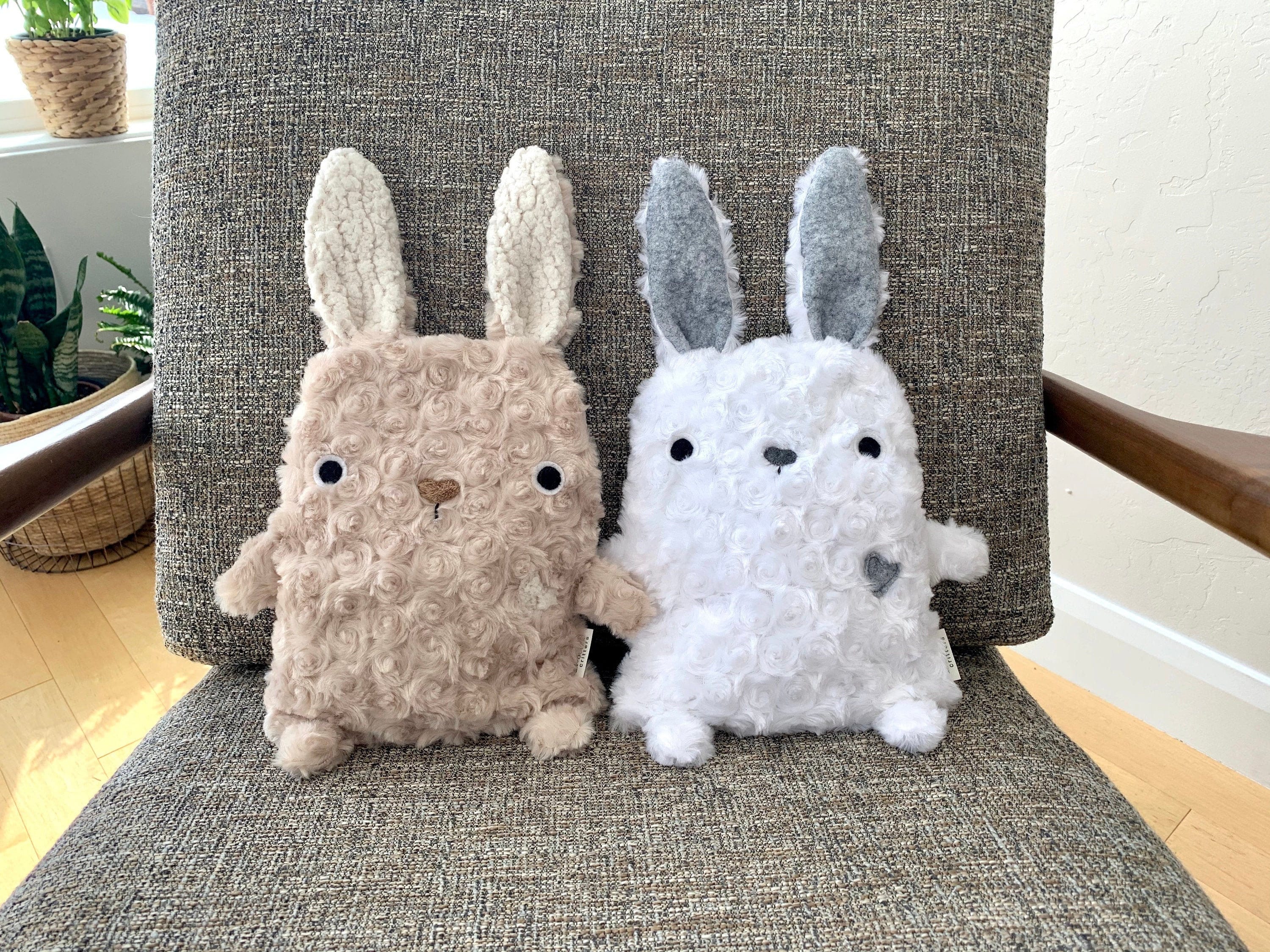 Cozy Pink Bunny Slippers fully heatable warm in a microwave Animal Slippers 