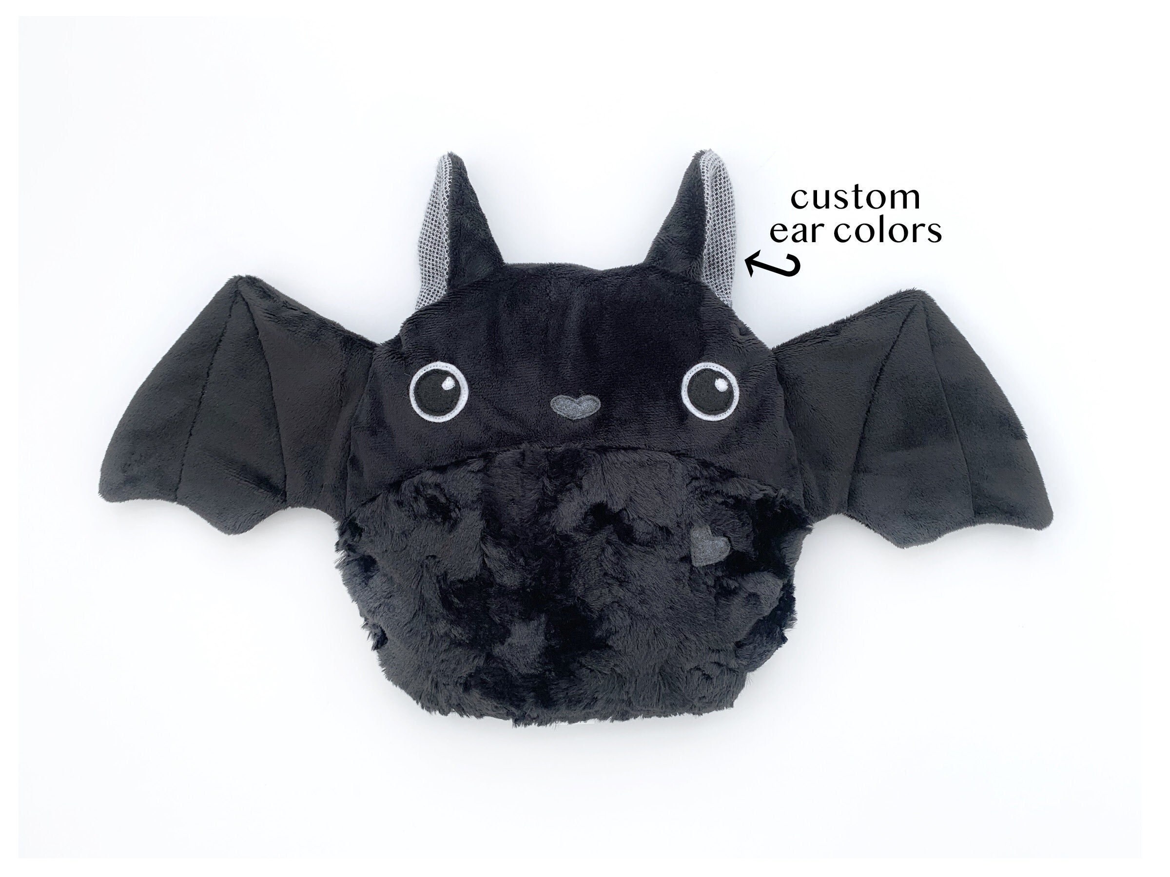 CUTE BLACK BAT Hot/cold Weighted Plush Animal Custom Ears - Etsy CUTE BLACK BAT Hot/cold Weighted Plush Animal Custom Ears - Etsy