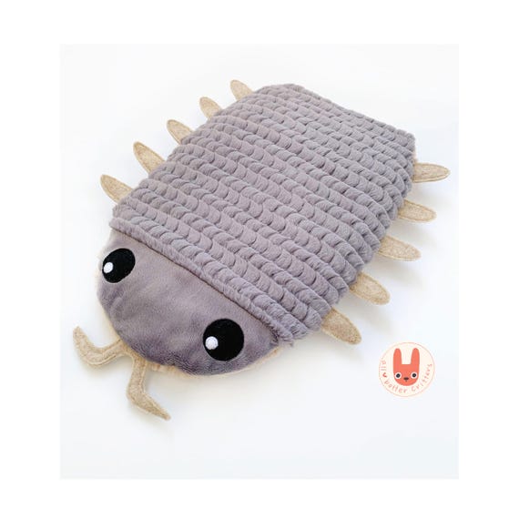 Made-to-Order Cute Roly Poly Heatable Weighted Plush Isopod | Cuddly Soft Doodle Bug | Microwave Heating Pad | Handmade |Unique Science Gift