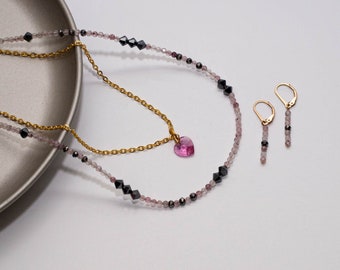 Mila beautiful strawberries qrts necklace set