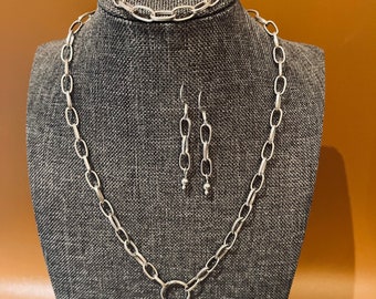 Initial “L” beautiful silver chain antique silver plated