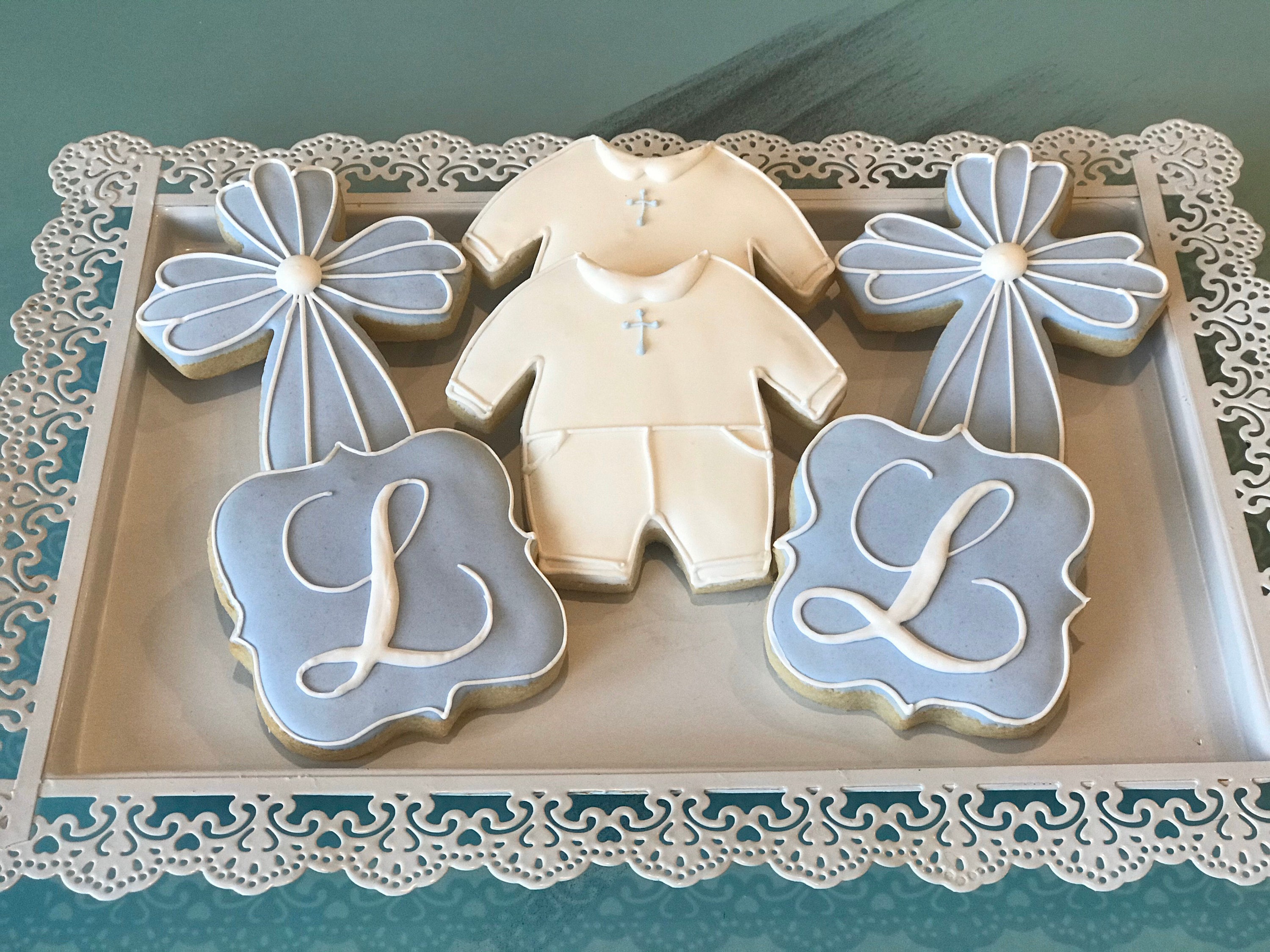 Christening Cookies custom color and monogram. 1 dozen Etsy