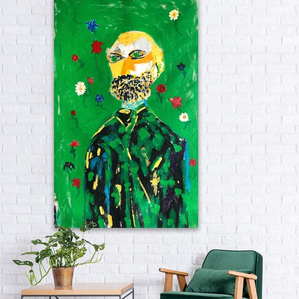 Homage to Vincent Van Gogh canvas acrylic original painting