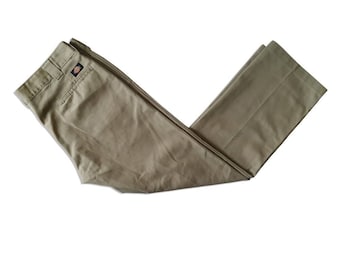 Vintage Classic Beige Dickies Pants 90s Style VTG Clothing Size 36x32 Dickies Work Wear Street style Slim Srtraight