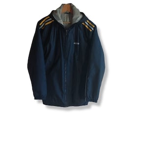 Vintage Adidas Hooded Jacket Size M/L 90s Classic Clothing