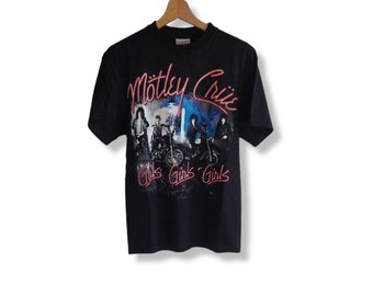Vintage 2001 Thunder Motley Crue Girls Girls Girls T-Shirt Size S Made In USA Black