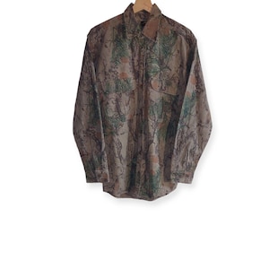Vintage Natgear Camouflage Button Up Shirt Long Sleeve Size L