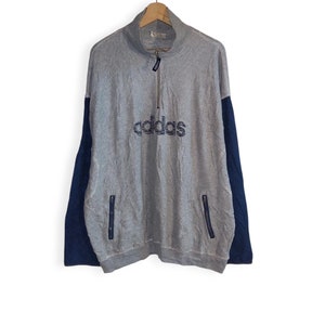 Vintage Adidas Gray Fleece Jacket Size L/XL