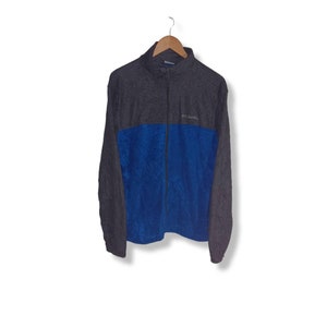 Vintage Columbia Blue Gray Fleece Jacket Turtleneck Size L